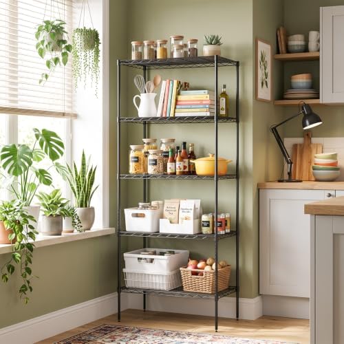 BestOffice | 5-Tier Wire Shelf | 14" x 24" x 60" | Black - Image 2