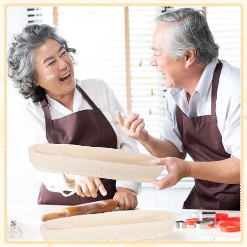 Vesici 15 Inches Baguette Banneton Proofing Basket 6 Pack with Linen Liner Baguette Banneton Bread Baking Baskets Rattan Dough Proofing Baskets for Baguette, Home Bake, Bakers Supplies, Baking Gifts - Image 6