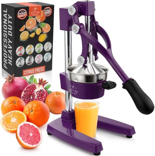 Zulay Kitchen Cast Iron Juicer, Orange Manual Juicer, Citrus Press, Plum by ZulayKitchen