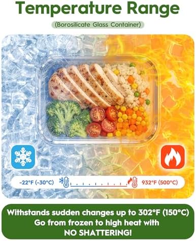 Canfanni 40 Piece Glass Food Storage Containers with Airtight Lids - Image 6