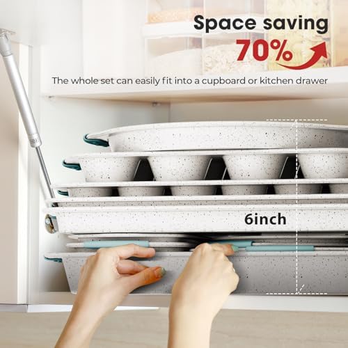 11-Piece Non-Toxic Bakeware Set – Nonstick, Stackable & Oven Safe Pans set - Image 4