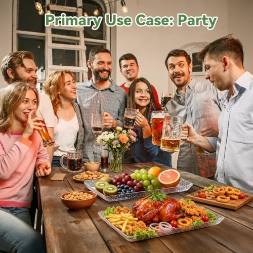 Clear Serving Trays for Party 4 Pack, 15x11 Acrylic Food Platters - Image 4