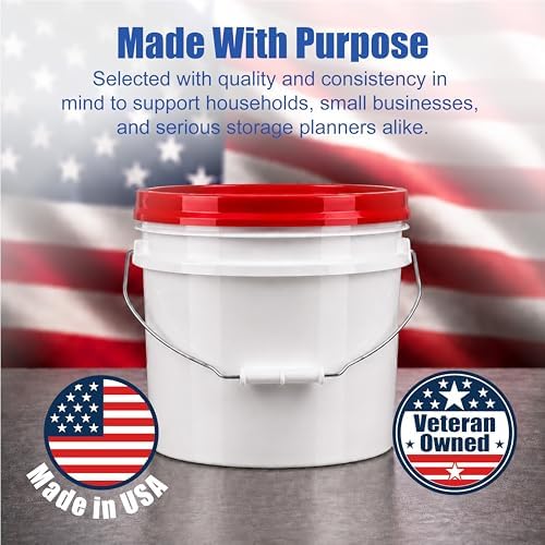 ePackageSupply 3.5 Gallon Bucket, Food-Grade w/Lid, BPA-Free, Red, 3 Packs - Image 7