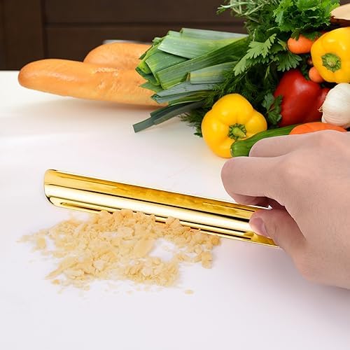 Restaurant Table Crumber, Portable Scraper Tool Kitchen, Stainless Steel Crumb Sweeper with Storage Clip, Bread Scraper Server Accessories for Waitress, Waiters, Servers (1 PACK, Gold) by HKDGYHON