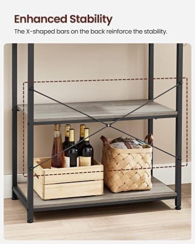 VASAGLE Coffee Bar, 31.5 Inches 6-Tier Baker's Rack with 6 Hooks - Image 5