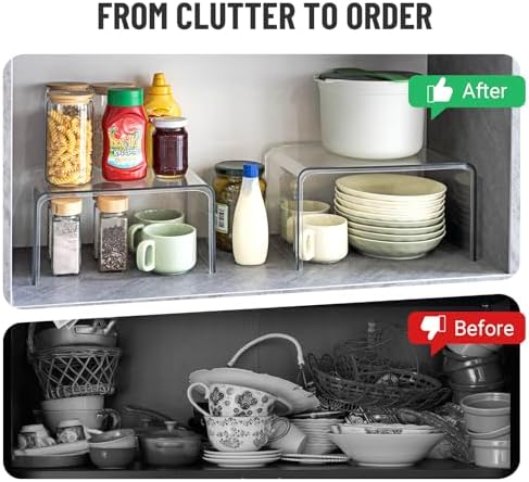 Bobomoment Clear Cabinet Organizer, Stackable Shelf Organizer Set of 4 - Image 4