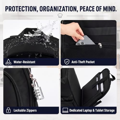 Chef Knife Backpack with Waterproof Pockets, 30+ Storage Pockets Chef Bag - Image 6