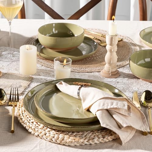 AmorArc Dinnerware Sets for 4, 12 Pieces Ceramic Plates and Bowls Set - Image 5