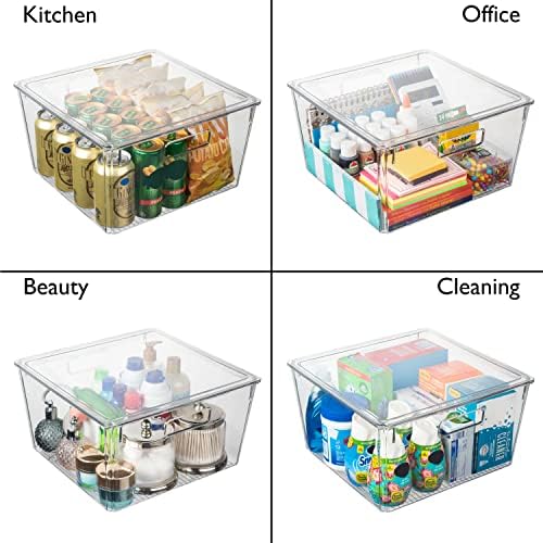 ClearSpace Plastic Storage Bins with Lids, Pantry Organizer, XL, 4 Pack - Image 5