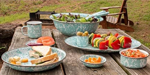 Golden Rabbit Enamelware Serving Basin, 4 quart, Sea Glass - Image 3