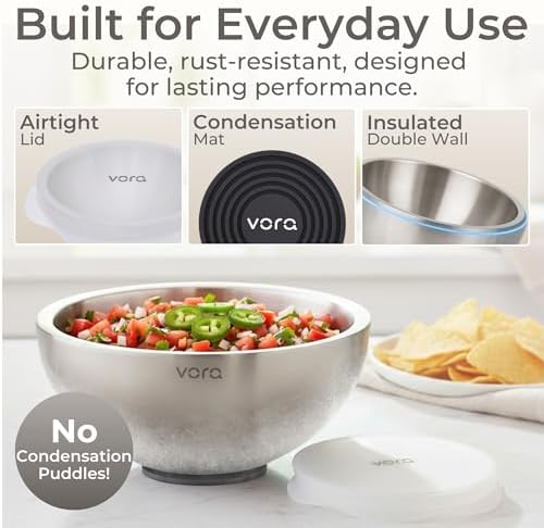 35oz Stainless Steel Dip Chiller Bowl with Lid (1 Pack) - Image 3