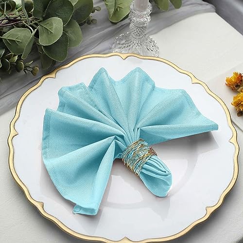 10 pcs 17-Inch Blue Polyester Table Napkins Reusable Washable Wedding Party Dinner Linens Tableware Supplies by BalsaCircle