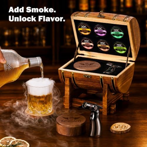 INSISART Whiskey Smoker Kit, Old fashioned Smoker Kit with Barrel,Charred - Image 4