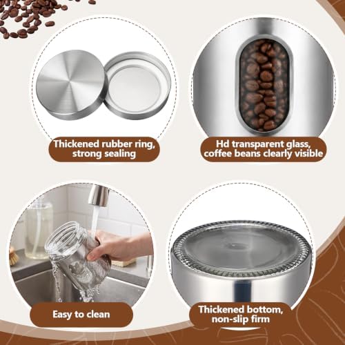 Suclain Stainless Steel Coffee Grounds Canisters with Shelf 3 x 20oz - Image 4
