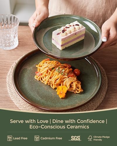 Pokini Stoneware Dinnerware Sets for 8, 24pcs Plates and Bowls Sets Dishes - Image 5