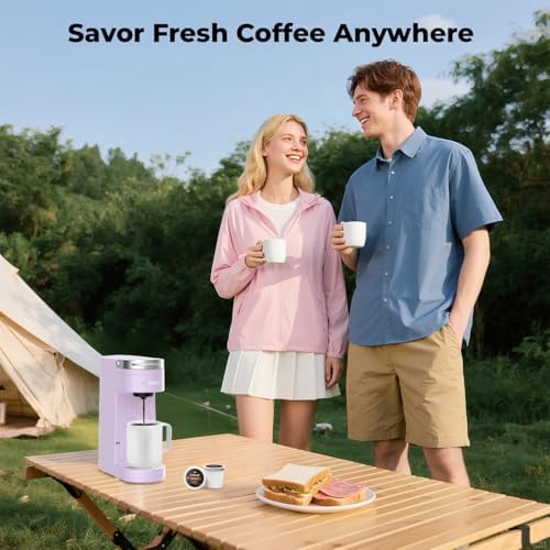 CHULUX Compact Single Serve Coffee Maker Brewer for K Cup Pod, Light Violet - Image 7
