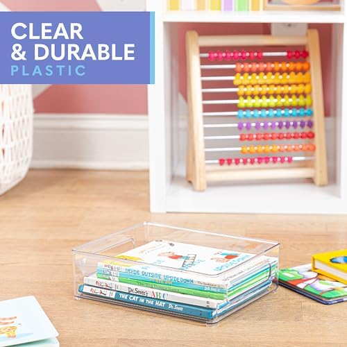 Plastic Food Storage 8 Pack Clear Container Bin with Handles for Organizing Kitchen, Pantry, Refrigerator, Freezer, Pantry, Cabinet, Closet, Bathroom. Stackable 10”x6”x3” - Image 6