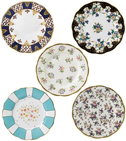 Royal Albert 100 Years 1900-1940 Plate Set, 8", Mixed Patterns, 5-Piece by RoyalAlbert