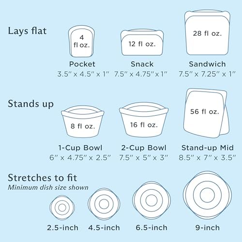 Stasher Reusable Silicone Bags and Stretch Lids, 10-Pack Starter Kit, Clear - Image 5