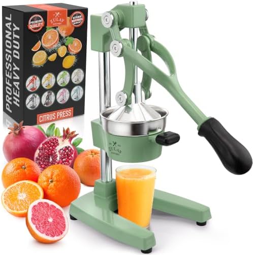Zulay Kitchen Cast Iron Juicer, Orange Manual Juicer, Citrus Press, Sage by ZulayKitchen