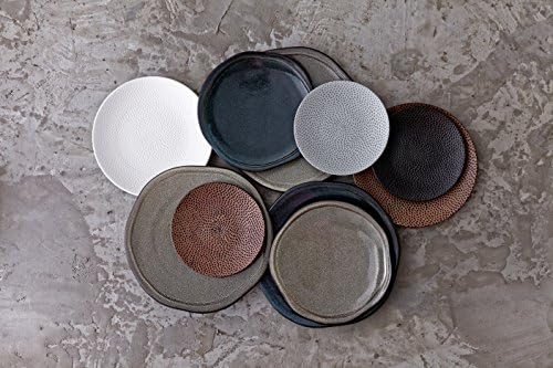 D&V 6 Piece Cobble TechnoCeram Dinnerware Plate Set, 8.25", Matte Grey - Image 6