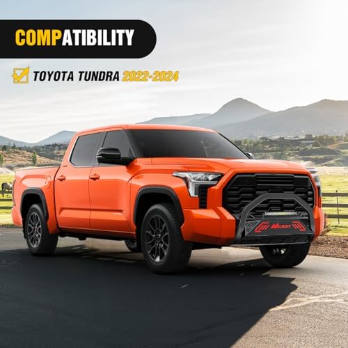 Nilight Bull Bar with Light Bar for Toyota Tundra | for Toyota Tundra 2022 2023 2024 Includes License Plate Hole Brush Guard, Front Bumper Push Bar w/Grille Skid Plate Light Mount - Image 7