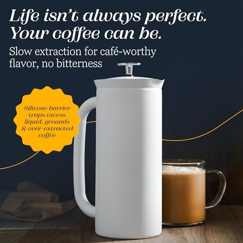 ESPRO P7 French Press, 18oz, Matte White, Stainless Steel Coffee Maker - Image 6