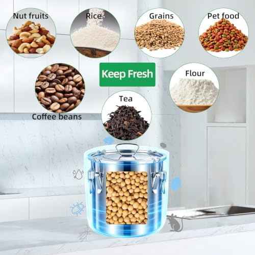 Stainless Steel Airtight Food Storage container with Lid for Pantry Kitchen - Image 3
