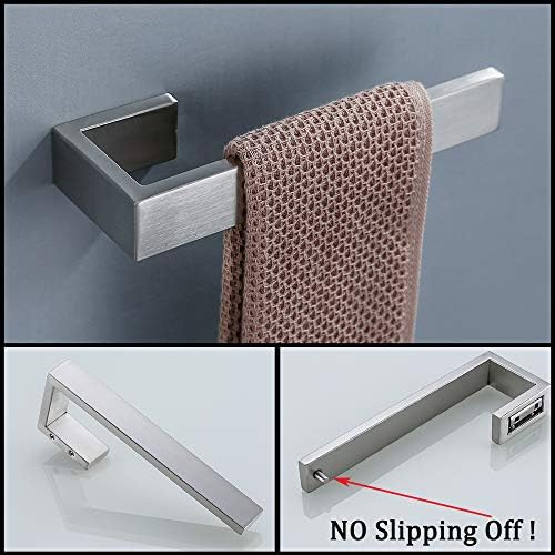 4 Pieces Bathroom Hardware Accessories Set Towel Bar Towel Holder Robe Hook Toilet Paper Holder Stainless Steel,Q8-P4BR - Image 3