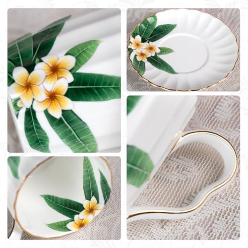 KAMMAK Tea Cups and Saucers Set of 2, Porcelain Coffee Cups, JBE012 - Image 6
