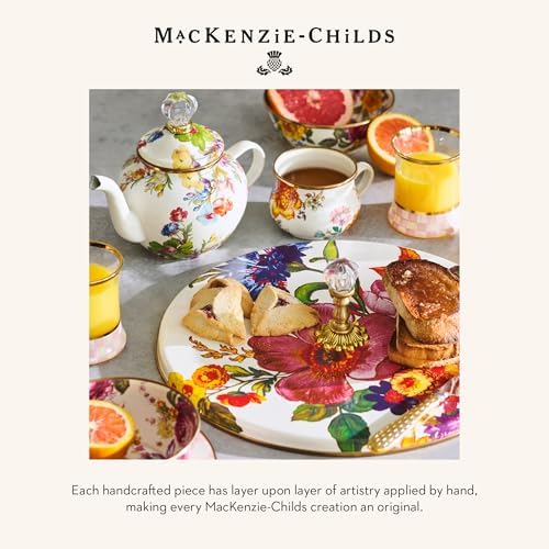 MACKENZIE-CHILDS Enamel Compote, Large, White Flower Market - Image 6