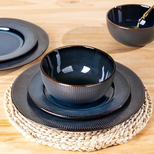 GBHOME Ceramic Dinnerware Sets of 4,12 pcs Plates and Bowls Sets Dishes - Image 5