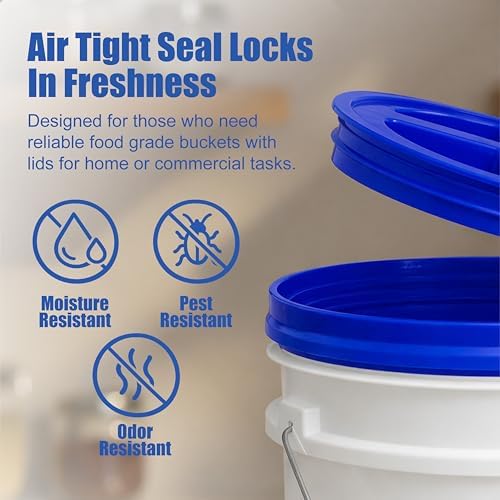 ePackageSupply 3.5 Gallon Bucket, Food-Grade w/Lid, BPA-Free, Blue, 6 Packs - Image 5