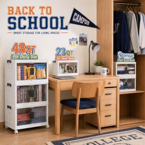 OlarHike 48QT Storage Bins with Lids for Home, Closet, Office, Room, 4 Pack - Image 3