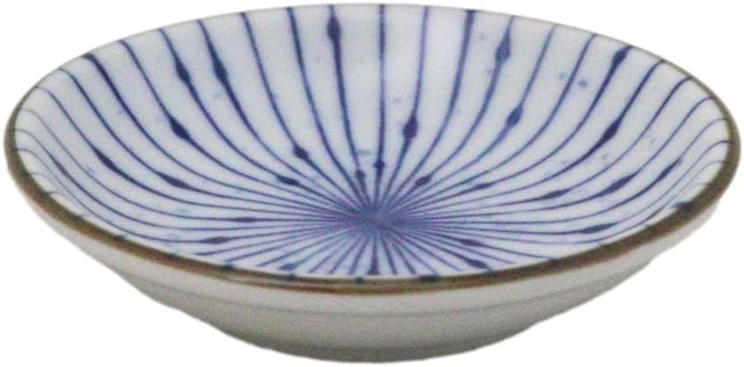 Ebros Gift Artistic Blue Waves Fubuki Tokusa Made In Japan Dinnerware Serveware Kitchenware Set Asian Japanese Restaurant Supply (Pack Of 6 Round Sauce Dish 1.5oz) - Image 5