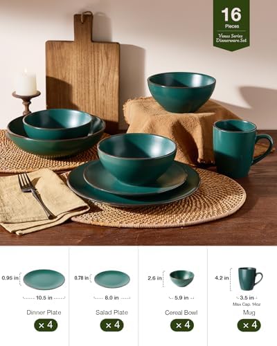 Famiware Venus Dinnerware Sets with Mugs, Ceramic Plates and Bowls for 4 - Image 5
