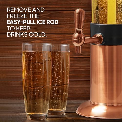 Hammer + Axe Beverage Dispenser – 88 oz Party Drink Dispenser with Ice Tube & Tap| Drink Fountain for Beer, Water, Iced Tea| Mimosa Tower| Margarita Tower| BBQ & Tailgate Essential| Home Bar Accessory - Image 3