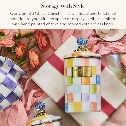 MACKENZIE-CHILDS Enamel Canister, Large, Confetti Check - Image 2