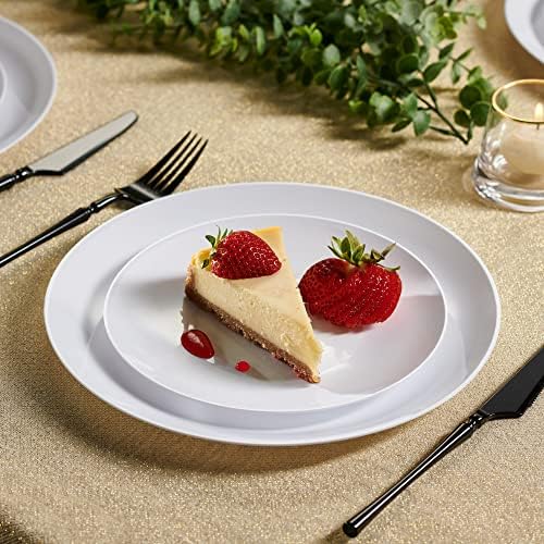 PLASTICPRO 64 Piece Combo Plates Set includes 32 7'' inch Plates & 32 10'' - Image 2
