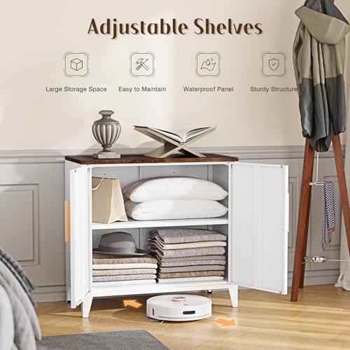 Letaya Metal Storage Cabinet with Doors, Small Kitchen Office Credenza - Image 5