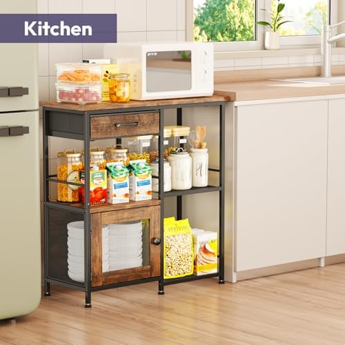 SWTYMIKI Coffee Bar Cabinet for Home - Farmhouse Coffee Stand Station Multi-Purpose Buffet Sideboard Cabinet with Drawers - Kitchen Bar Table for Living Room, Corner, Small Space, Espresso - Image 5