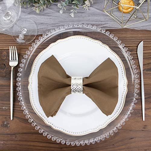 Balsa Circle 25 pcs 17-Inch Taupe Polyester Table Napkins Reusable Washable Wedding Party Dinner Linens Tableware Supplies by BalsaCircle