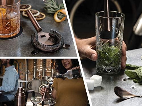 Mint & Mortar Cocktail Shaker Set – 7-Piece Stainless Steel Bartender Kit with Premium Bamboo Stand for Home Bartending - All-in-One Mixology Set for Beginners & Pros (Brushed Copper) - Image 2