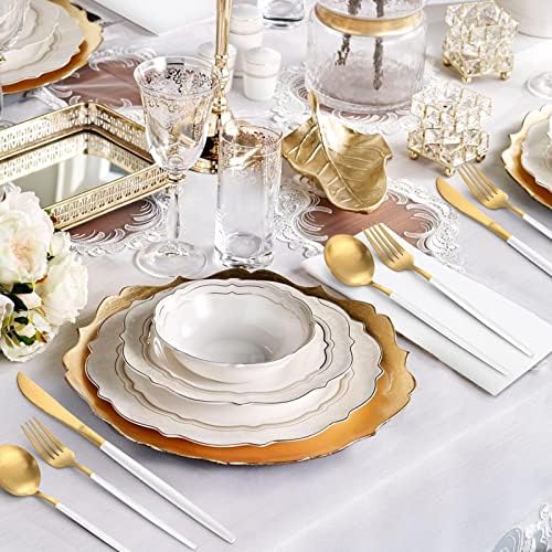 VANVRO Matte White Gold Silverware Set, 20-Piece Stainless Steel Flatware Set, Satin Finish tableware Cutlery Set, Service for 4, Home and Restaurant, Dishwasher Safe - Image 6