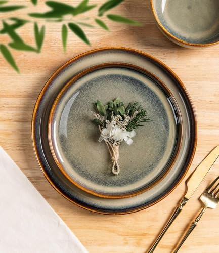 TheTerra Ceramic Dinnerware Set for 8, 24-Piece Plates and Bowls Set - Image 3