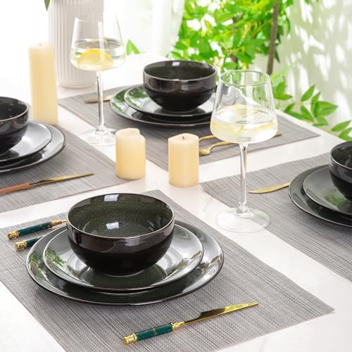 LeRatio Ceramic Dinnerware Sets for 8,24Pcs Porcelain Plates and Bowls Set - Image 6