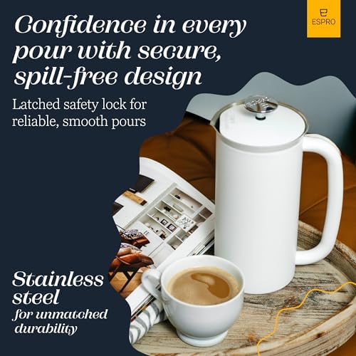 ESPRO P7 French Press, 18oz, Matte White, Stainless Steel Coffee Maker - Image 5