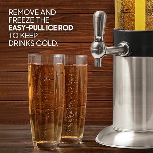 Hammer + Axe Beverage Dispenser – 88 oz Party Drink Dispenser with Ice Tube & Tap| Drink Fountain for Beer, Water, Iced Tea| Mimosa Tower| Margarita Tower| BBQ & Tailgate Essential| Home Bar Accessory - Image 3