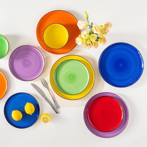 vancasso Bonita Dinnerware Sets 18 Pieces, Stoneware Dishes Set for 6, Plates and Bowls Set, Dinshwasher and Microwave Safe, Multicolor - Image 5