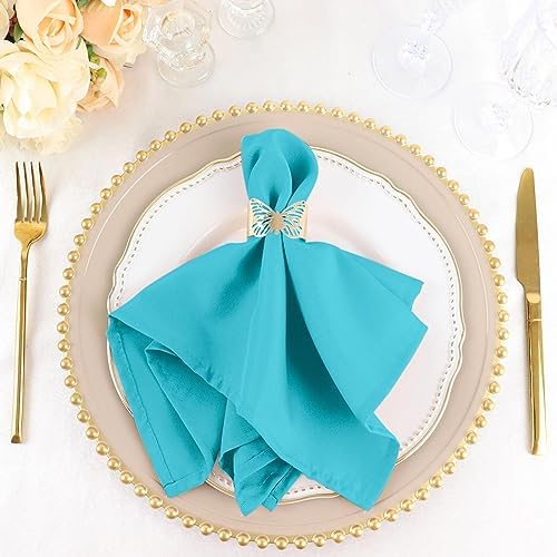 20 pcs 17-Inch Turquoise Polyester Table Napkins Reusable Washable Wedding Party Dinner Linens Tableware Supplies - Image 7